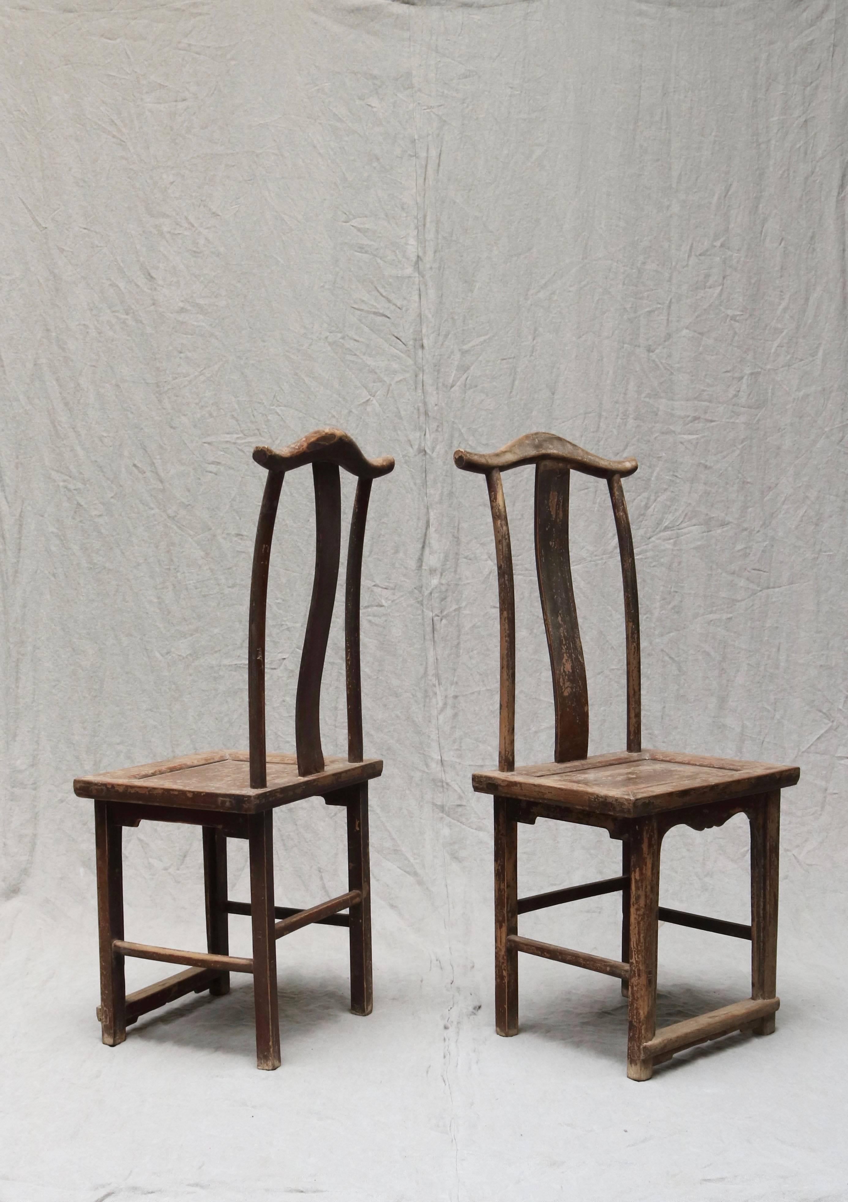 Ming Pair of Chinese Wooden Stool from the Shanxi Province For Sale
