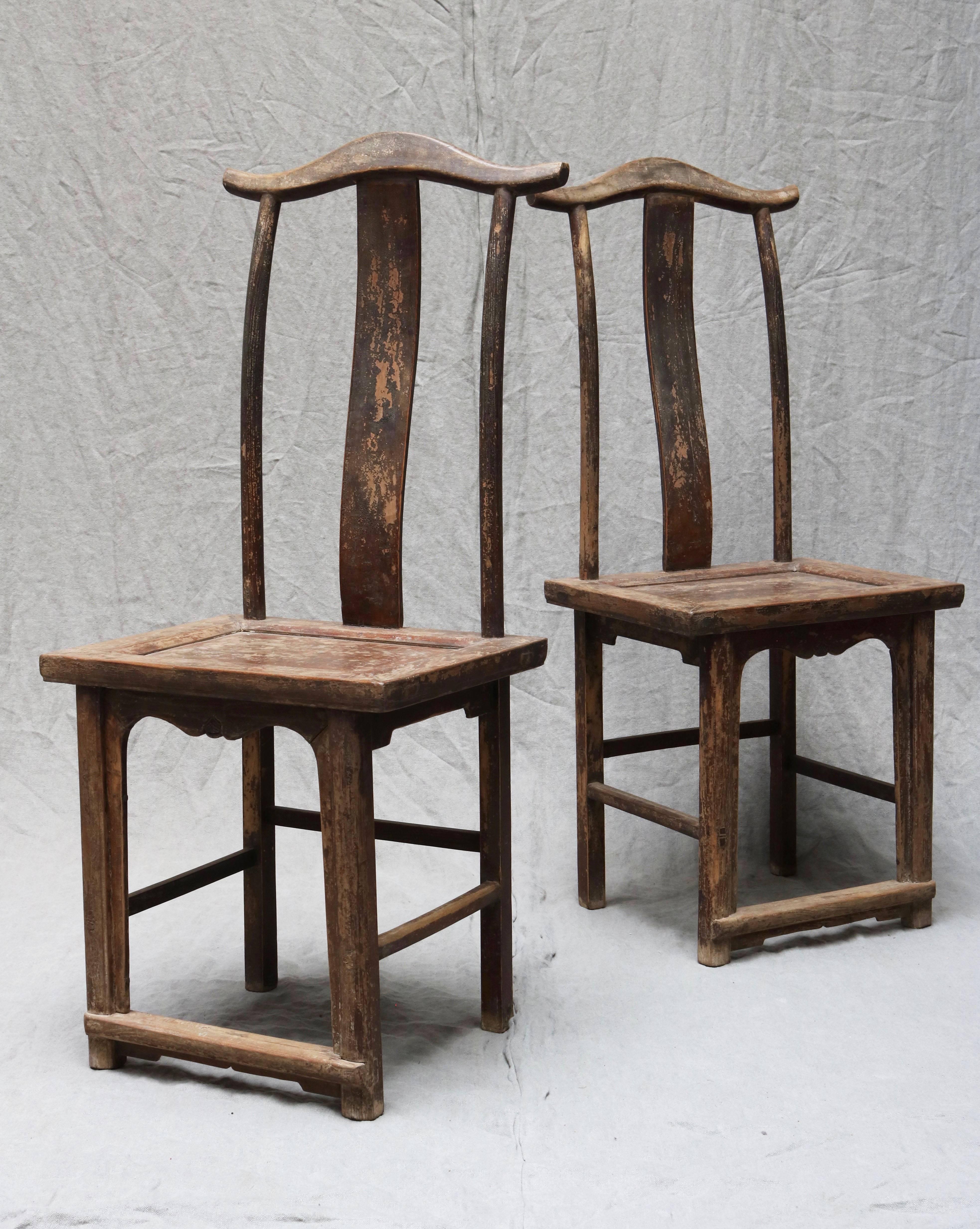 Pair of Chinese Wooden Stool from the Shanxi Province For Sale 1