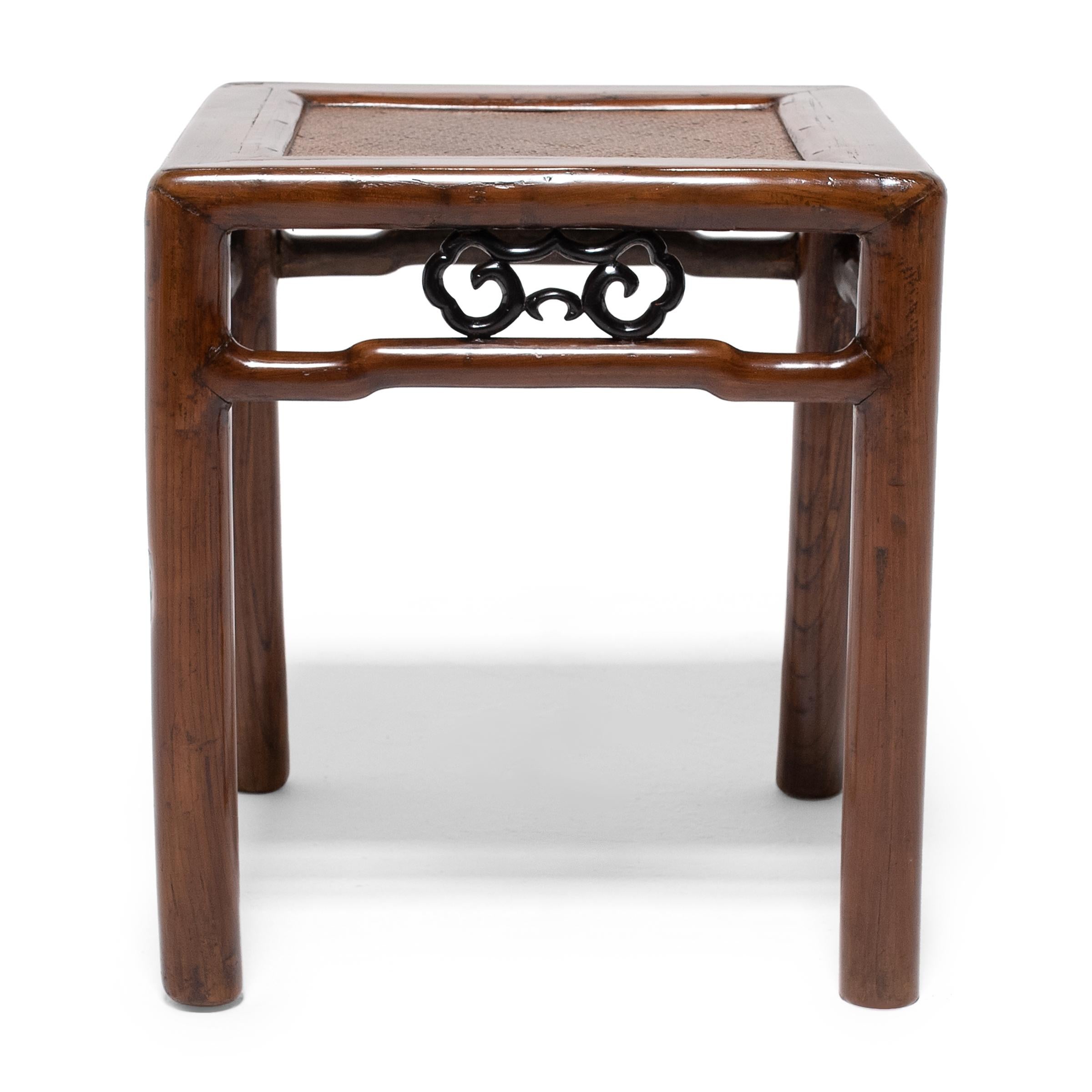 Lightweight and portable, stools were popular in Qing-dynasty homes for their simplicity and convenience. These elegant 19th-century square stools have beautifully worked frames featuring rounded edges, humpback stretchers, and ruyi-form fretwork