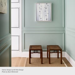 Pair of Chinese Woven Top Square Stools, c. 1850
