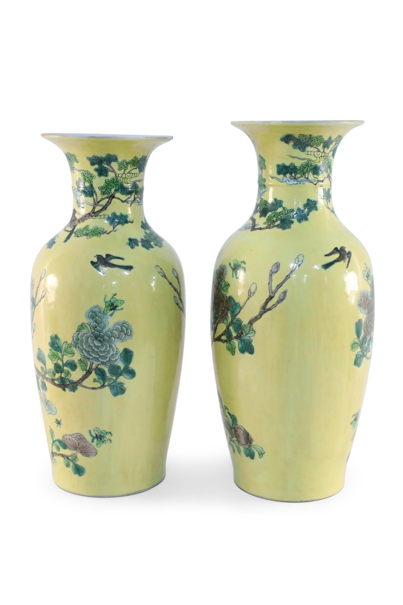 Pair of Chinese Famille Jaune Porcelain Vases 2