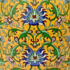 Pair of Chinese Yellow Cloisonné Vases