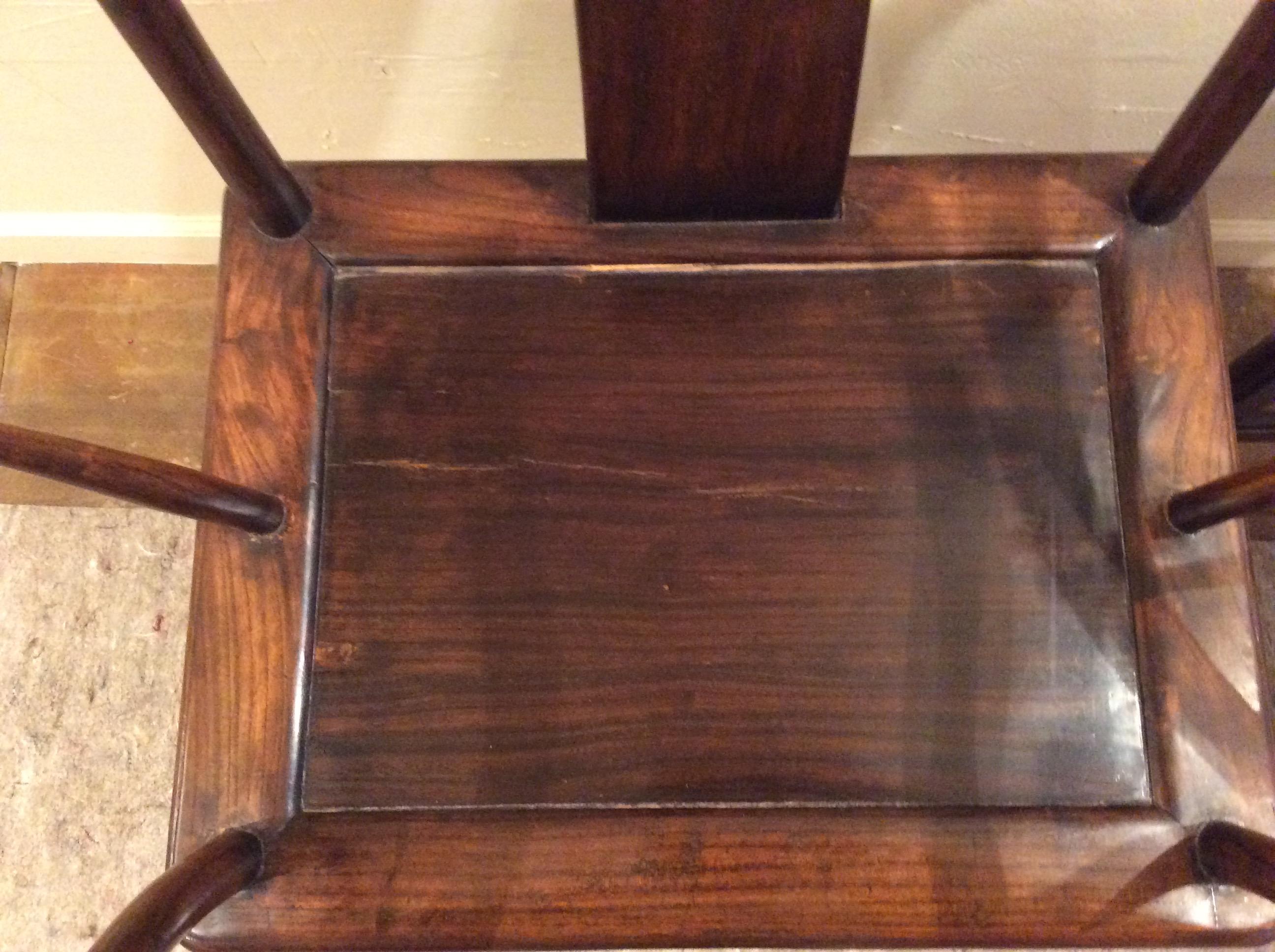 Hand-Carved Pair of Ching Era Rosewood Chairs For Sale