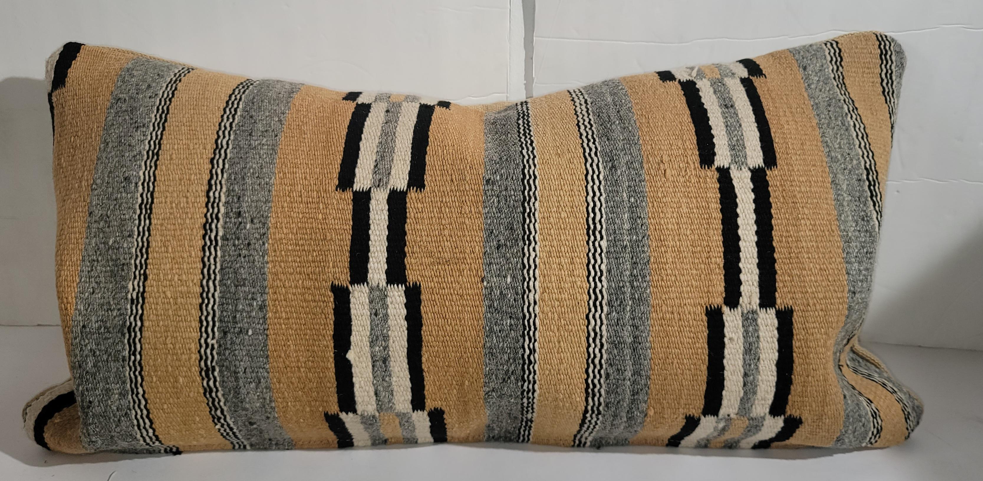American Pair of Chinle Navajo Indian Weaving Bolster Pillows -2 For Sale
