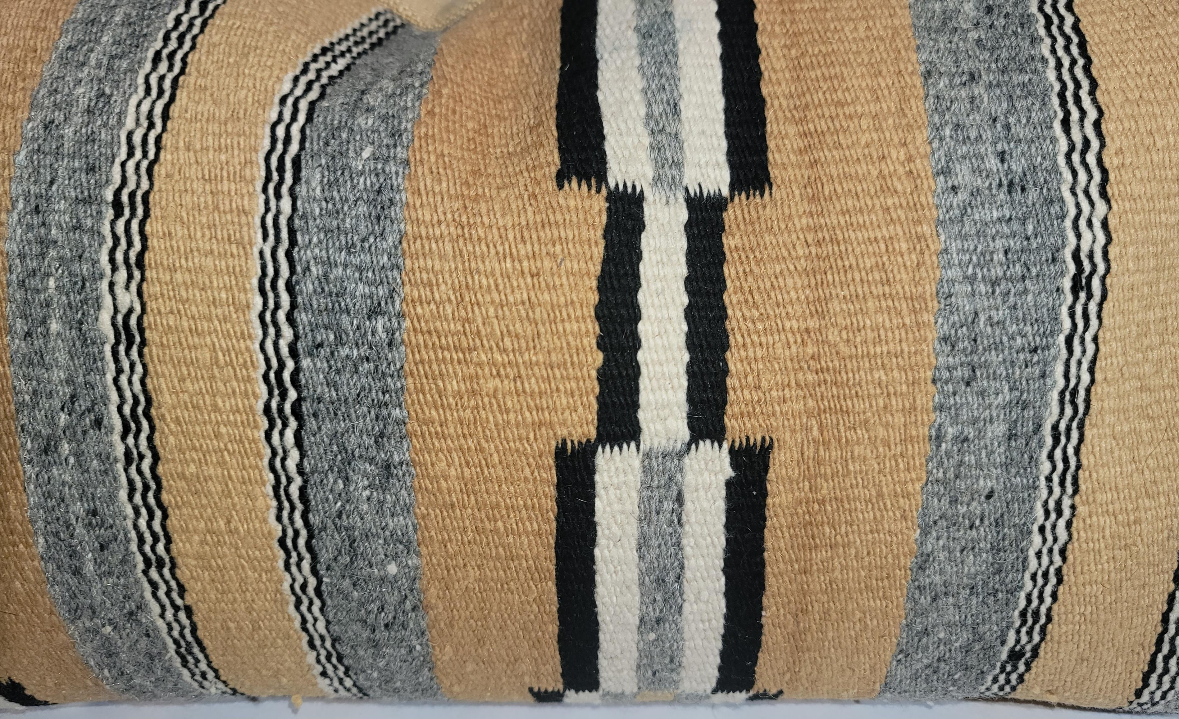 Pair of Chinle Navajo Indian Weaving Bolster Pillows -2 In Good Condition For Sale In Los Angeles, CA