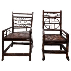 Pair of Chinoiserie Bamboo Armchairs