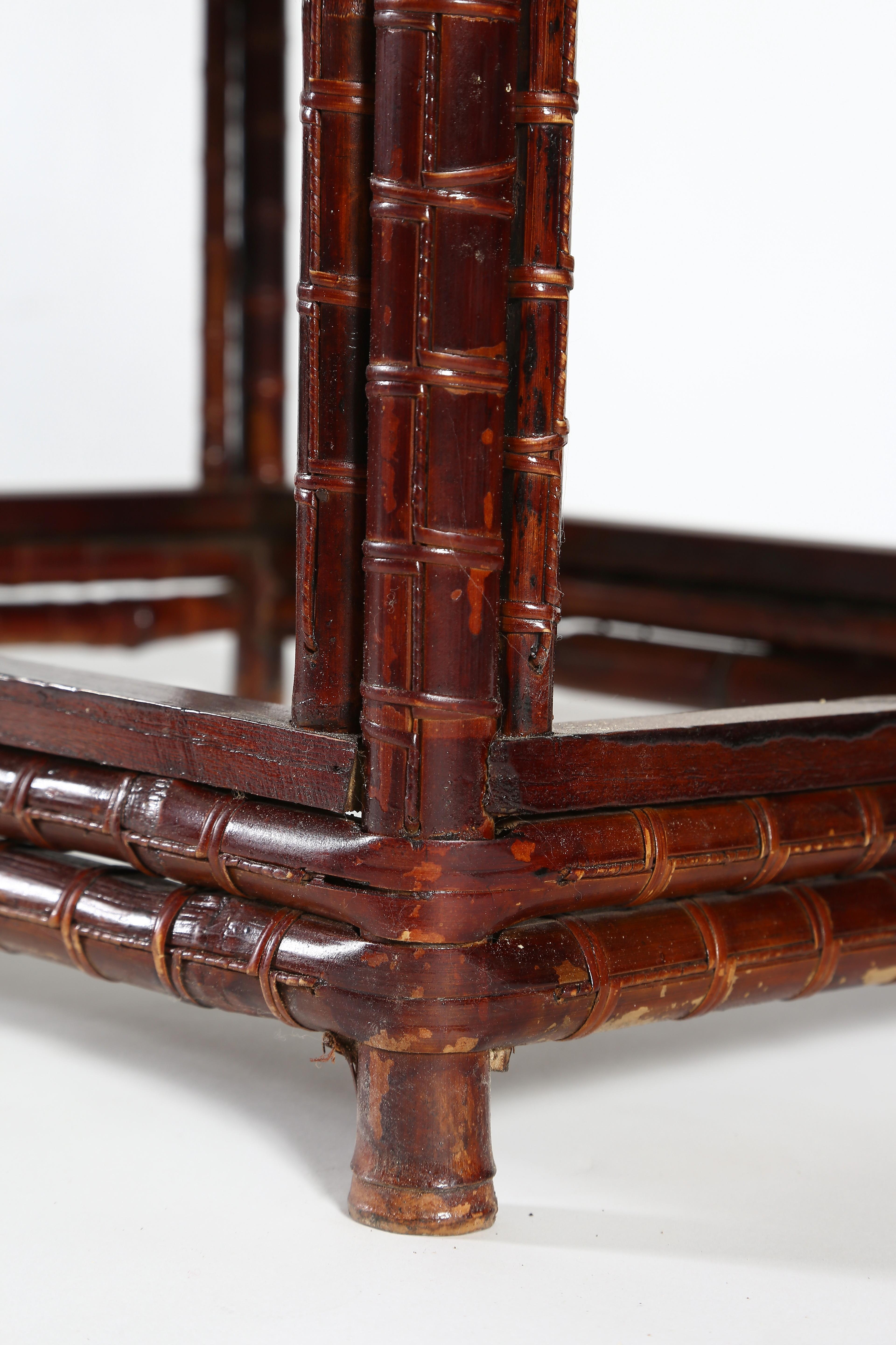 Pair of Chinoiserie Bamboo Horseshoe Chairs 4