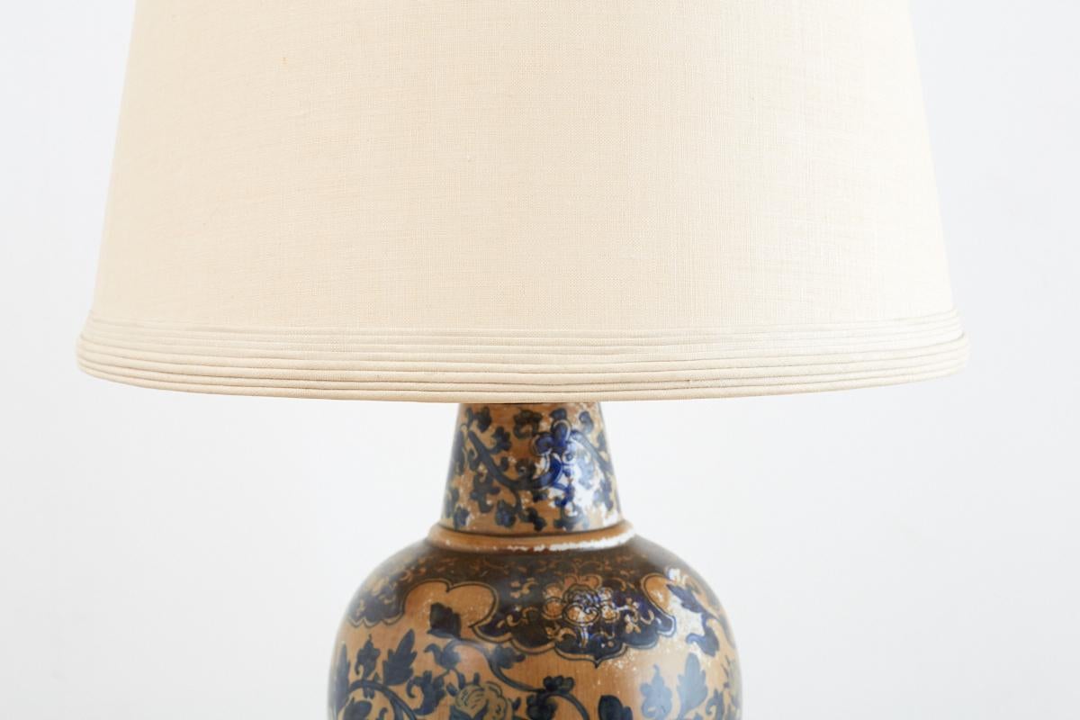 Hand-Crafted Pair of Chinoiserie Blue and White Lamps by Marbro