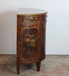 Pair of Chinoiserie Demilune Cabinet