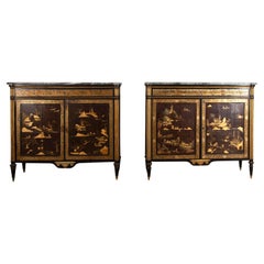 Antique Pair of Chinoiserie Directoire Cabinets