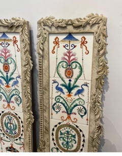 Pair of Chinoiserie Framed Tile Pictures