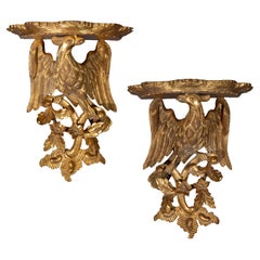 Pair of Chinoiserie Giltwood Wall Brackets