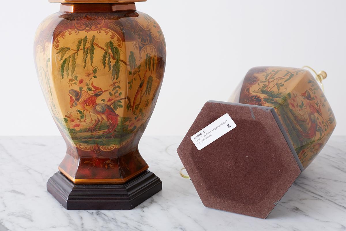 Pair of Chinoiserie Glazed Ginger Jar Table Lamps 9