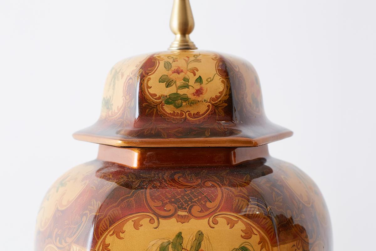 Pair of Chinoiserie Glazed Ginger Jar Table Lamps 10