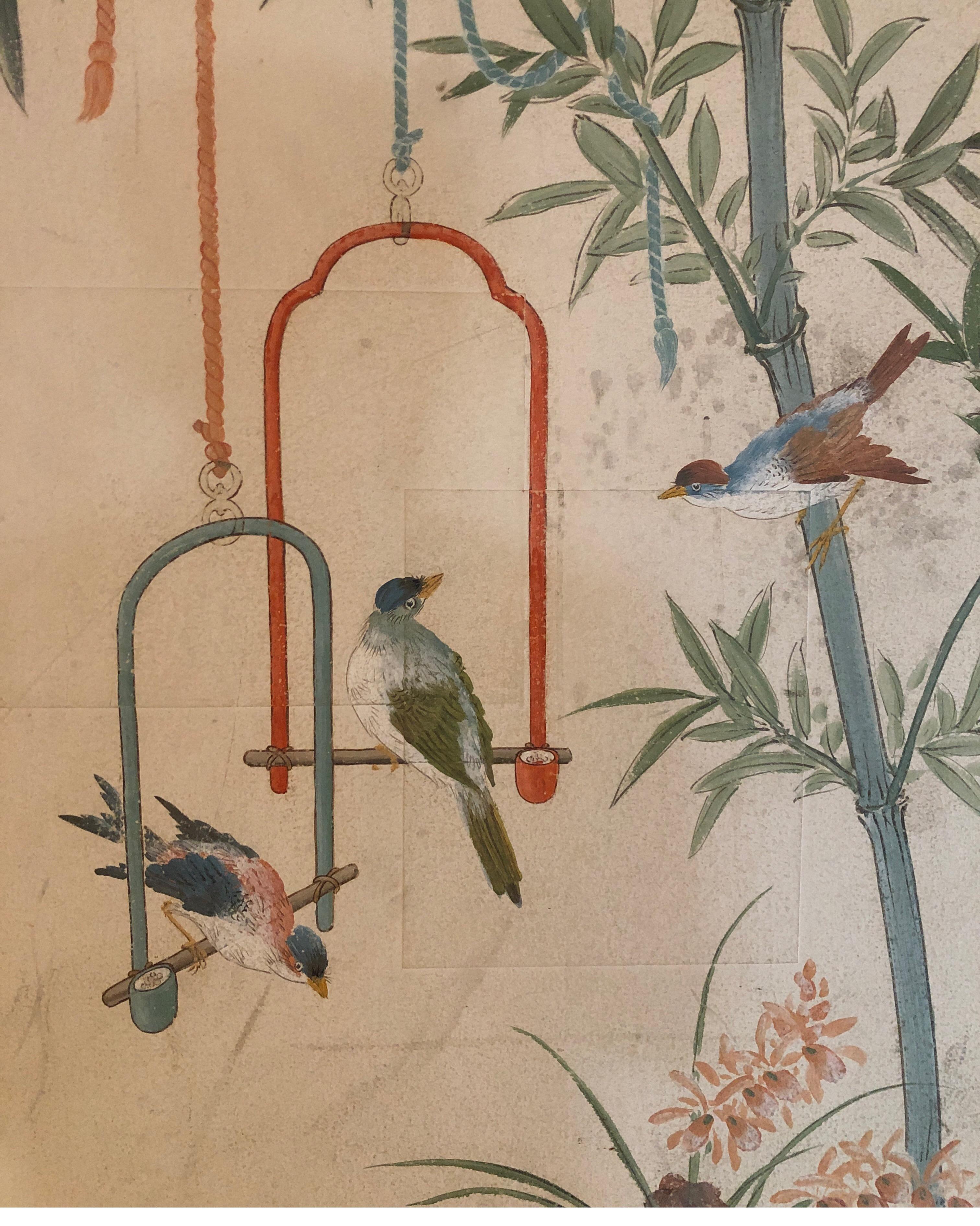 Pair of Chinoiserie Hand Painted Panels by Robert Crowder 4