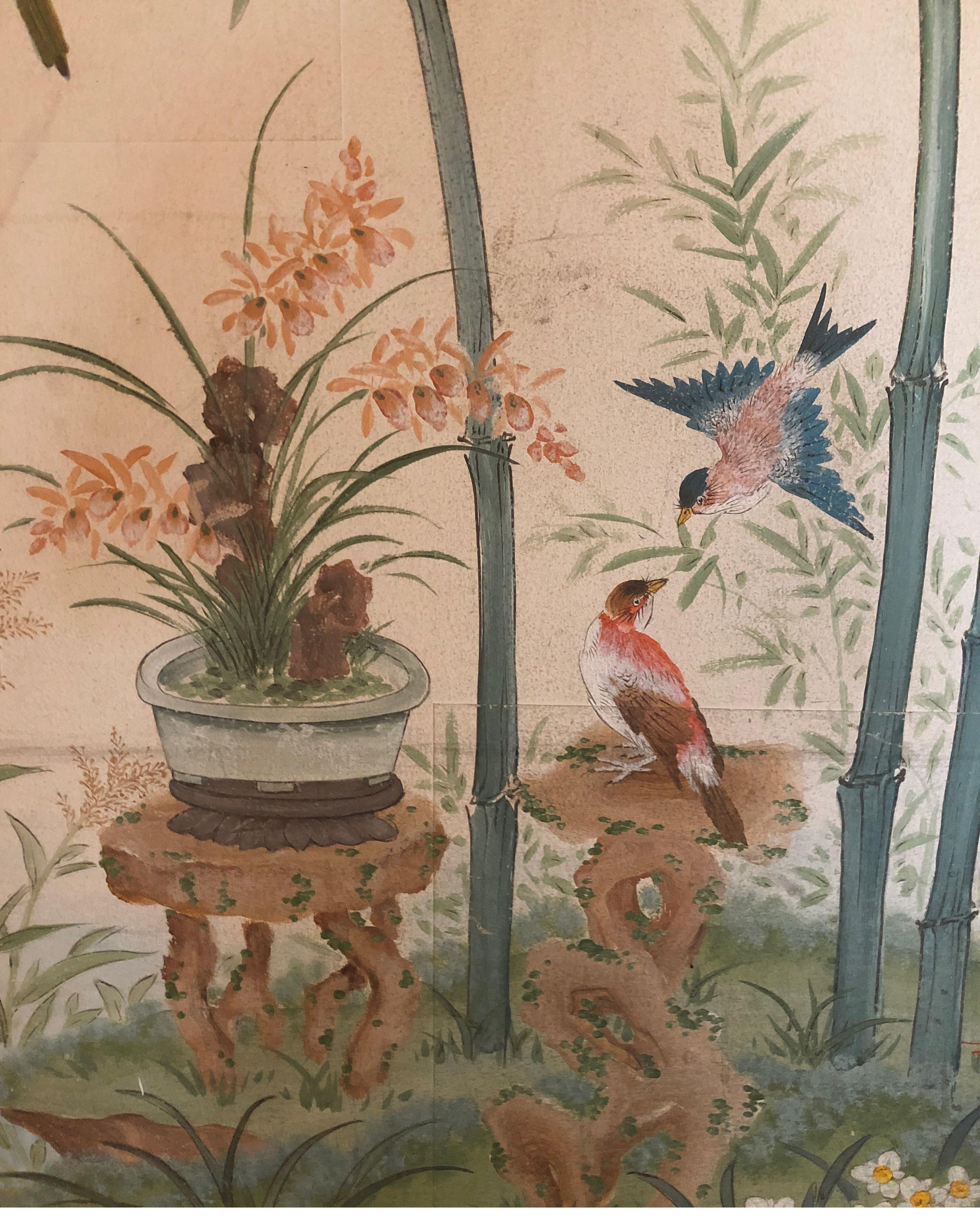Pair of Chinoiserie Hand Painted Panels by Robert Crowder 5
