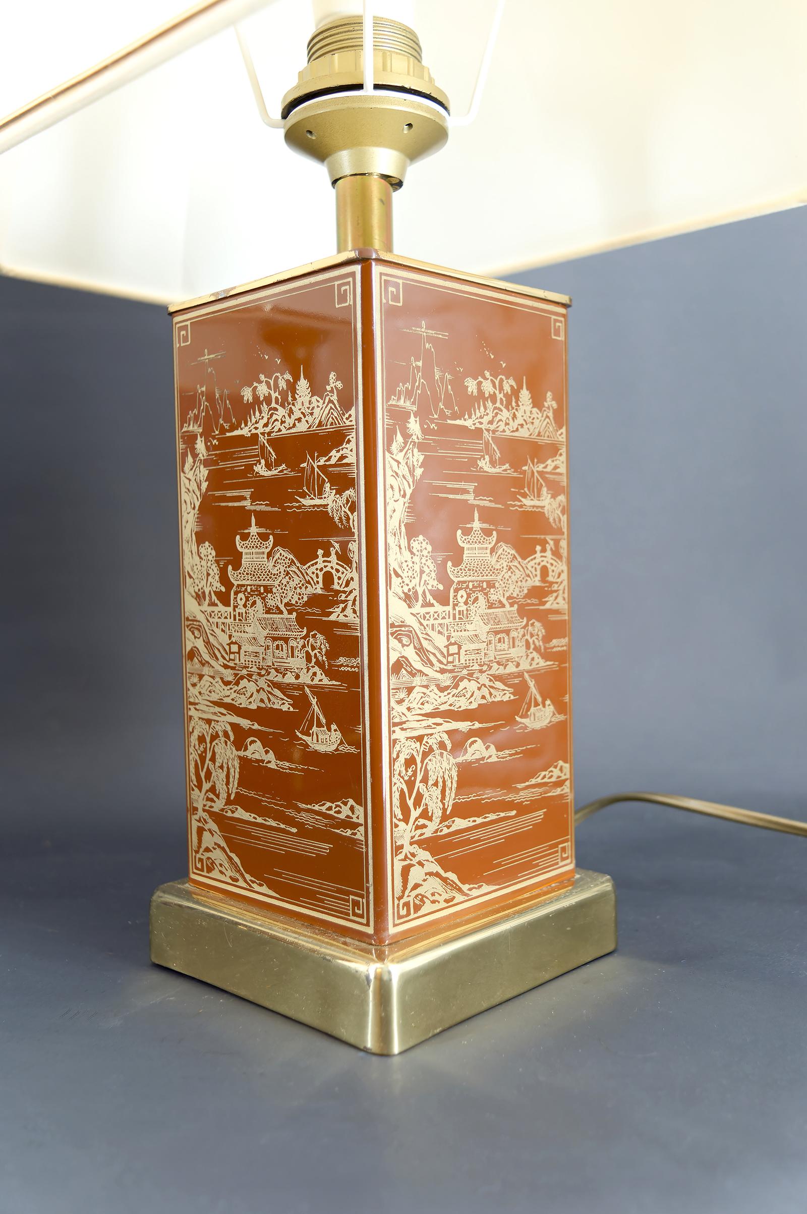 Paire de lampes Chinoiserie / Japonisme, style Hollywood Regency, France, années 1970 en vente 3