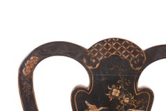 Pair of Chinoiserie Lacquered Decorated Side / Desk Chairs