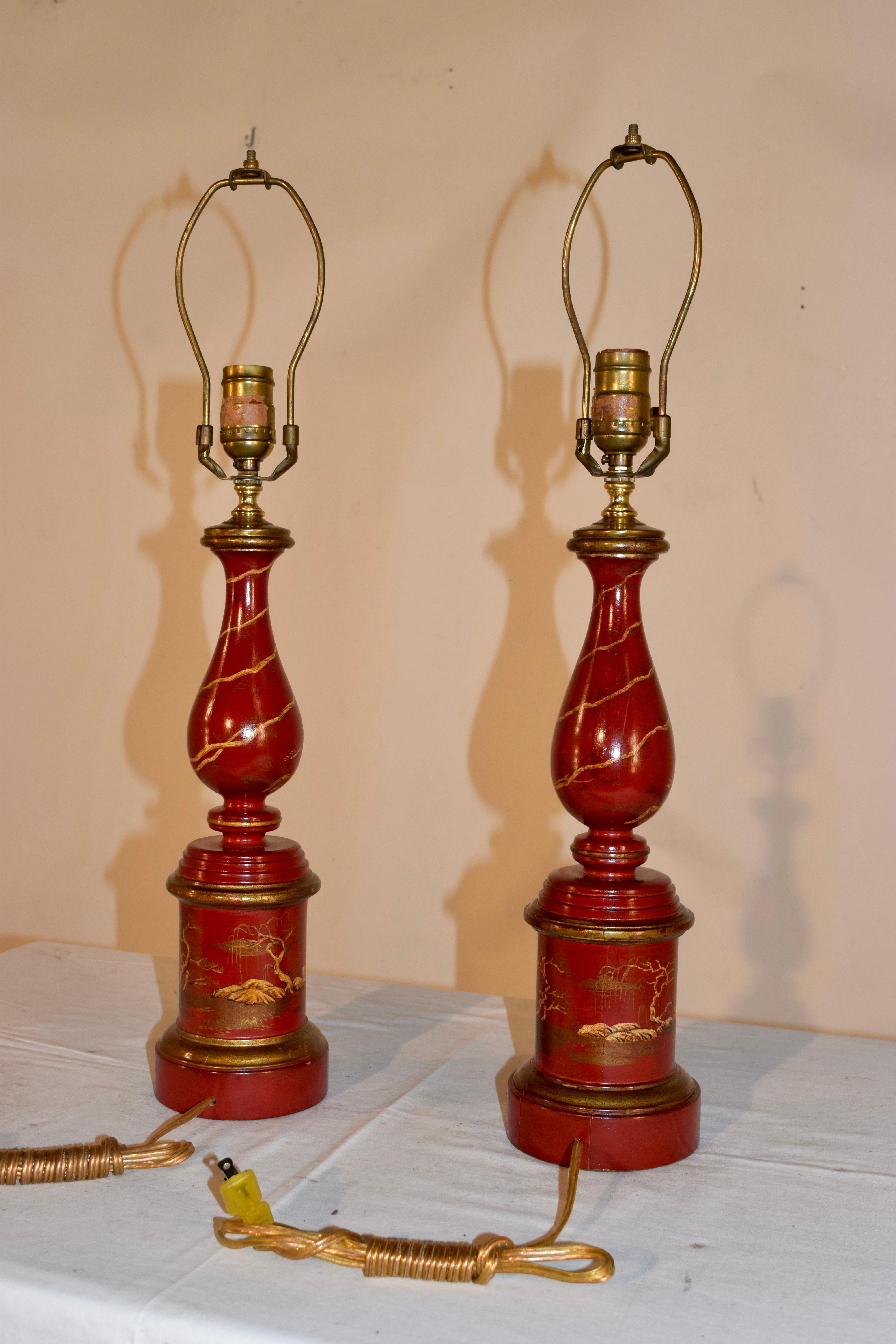 Pair of Chinoiserie Lamps, circa 1960 For Sale 3