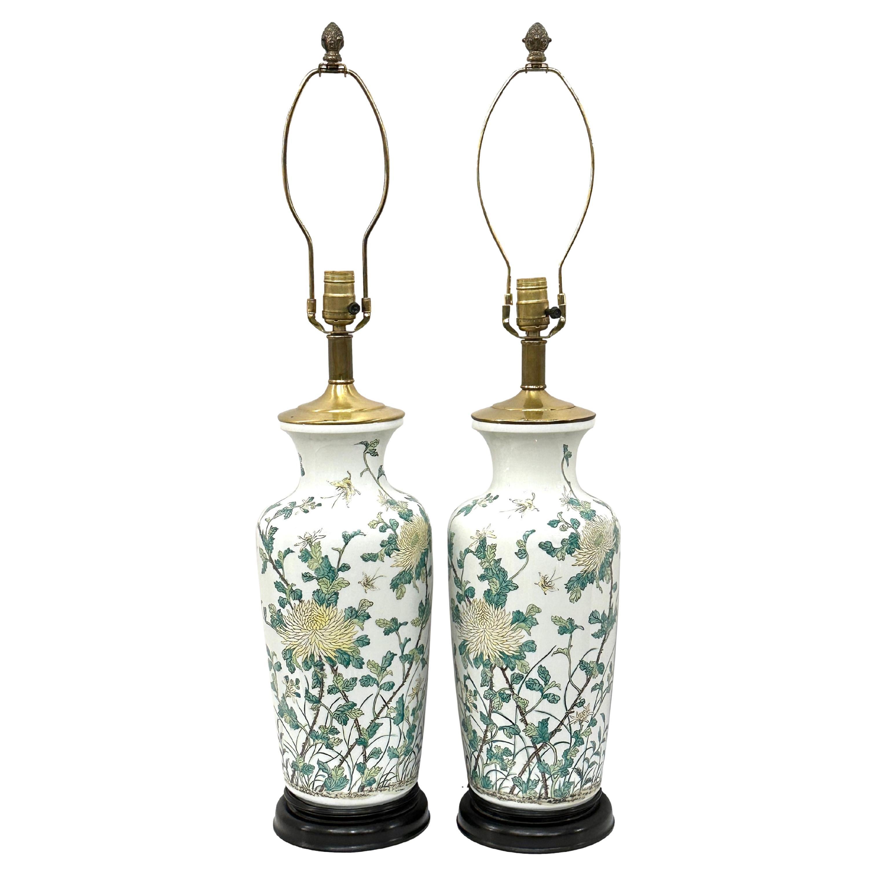 Pair of Chinoiserie Lamps For Sale