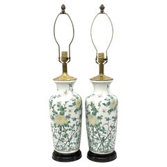 Retro Pair of Chinoiserie Lamps