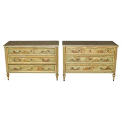 Pair of Chinoiserie Maison Jansen Attributed French Directoire Commodes