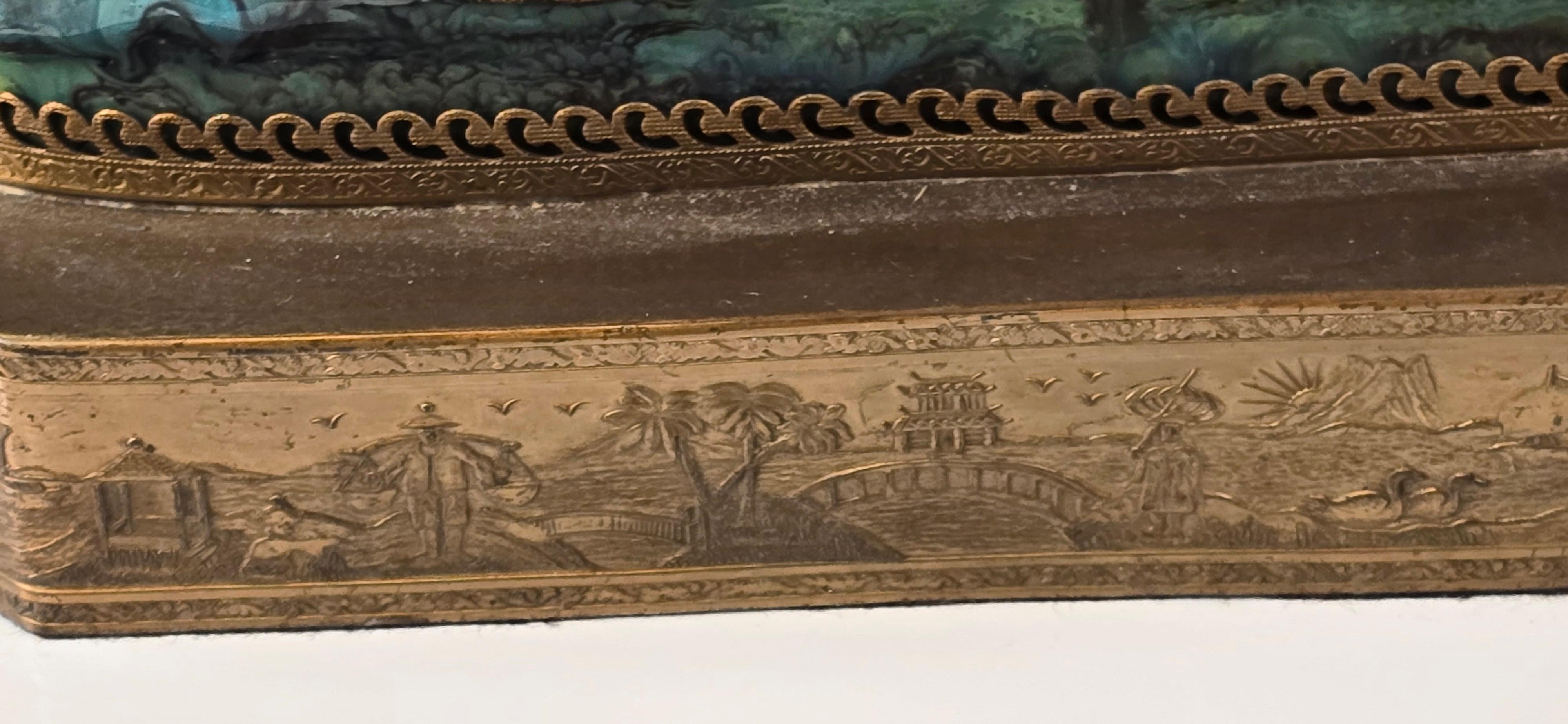 Milieu du XXe siècle Paire de lampes en majolique de style Chinoiserie d'Eugenio Pattarino en vente