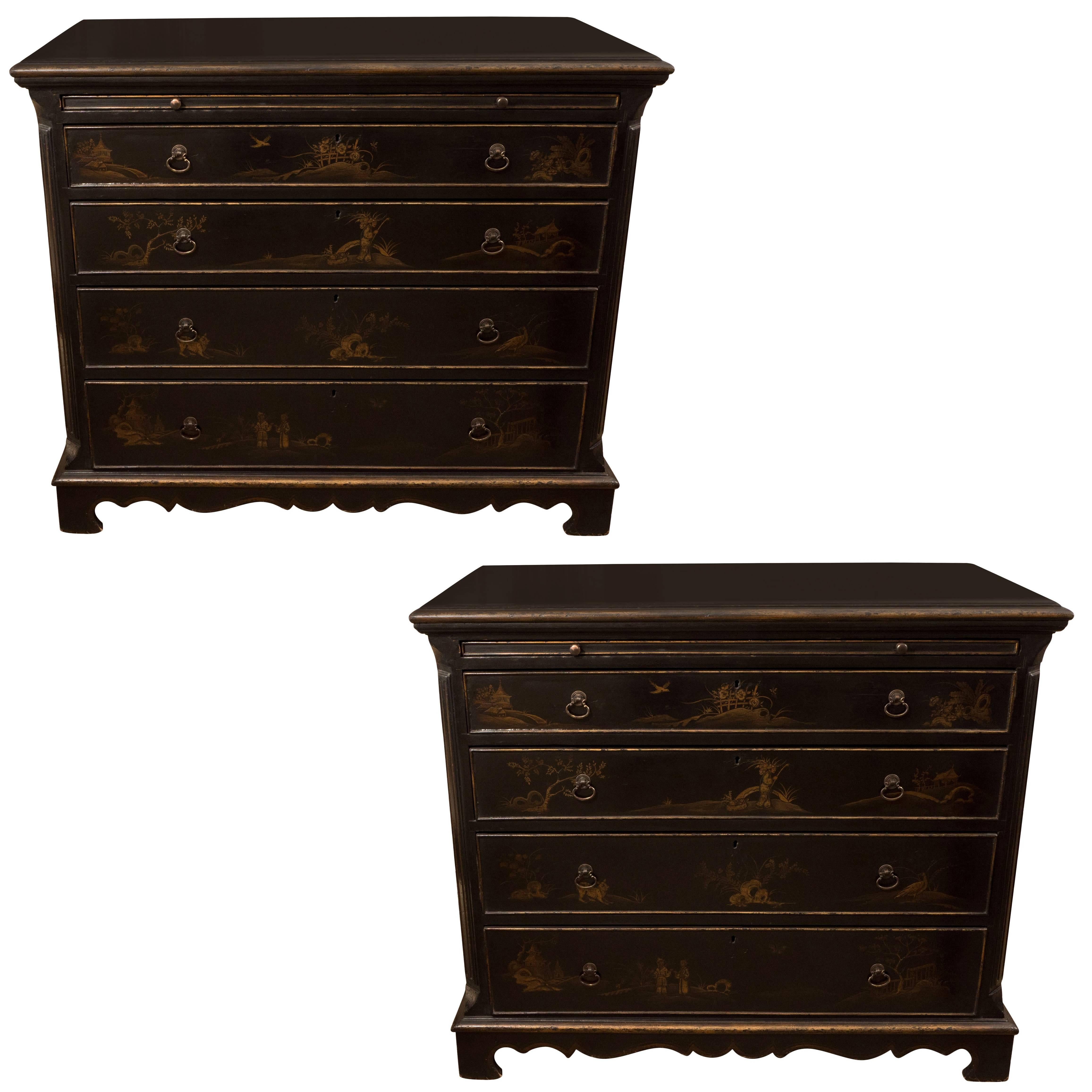 Pair of Chinoiserie Painted Chests