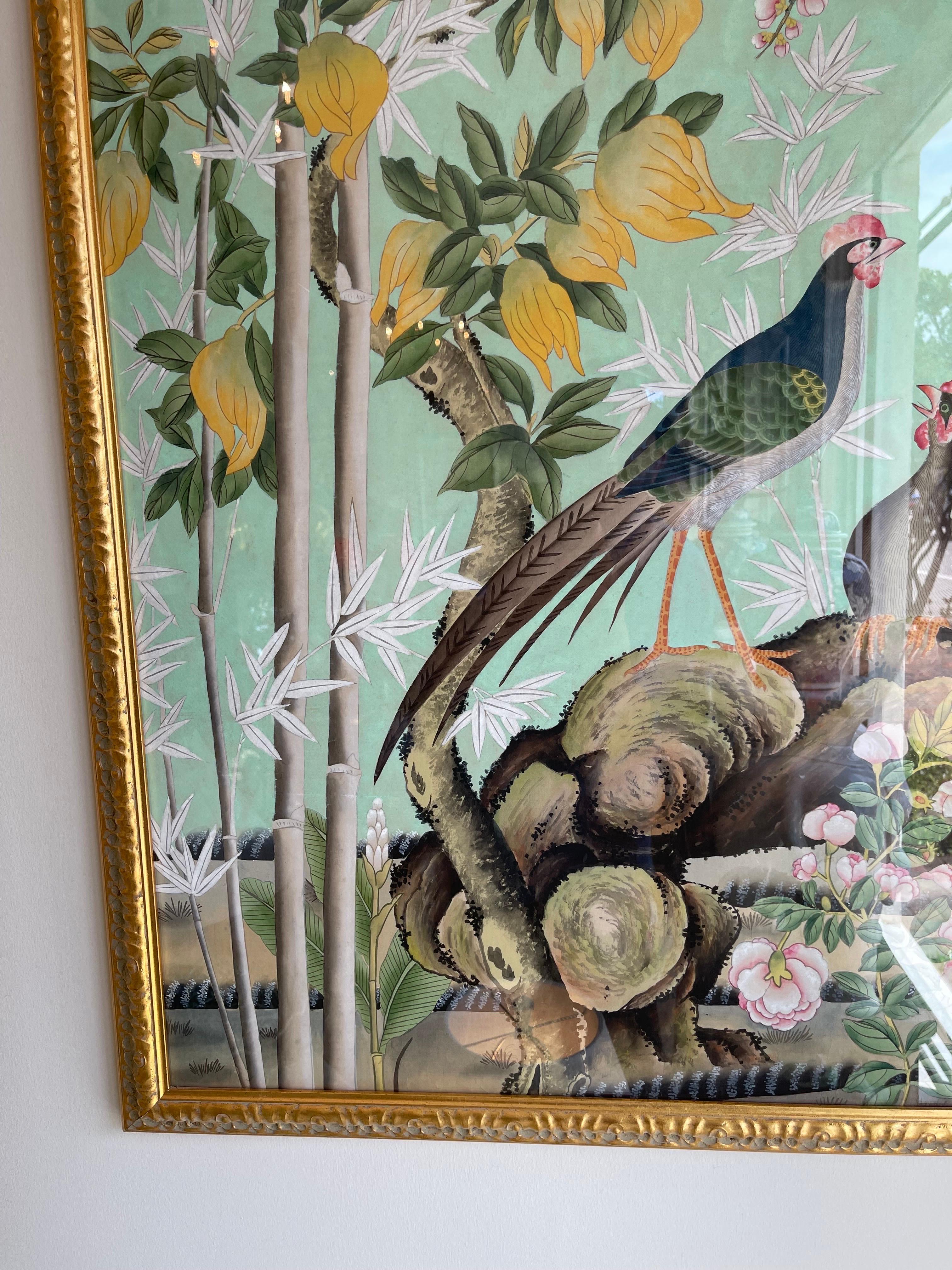 Pair of Chinoiserie Panels with Birds & Flora 6