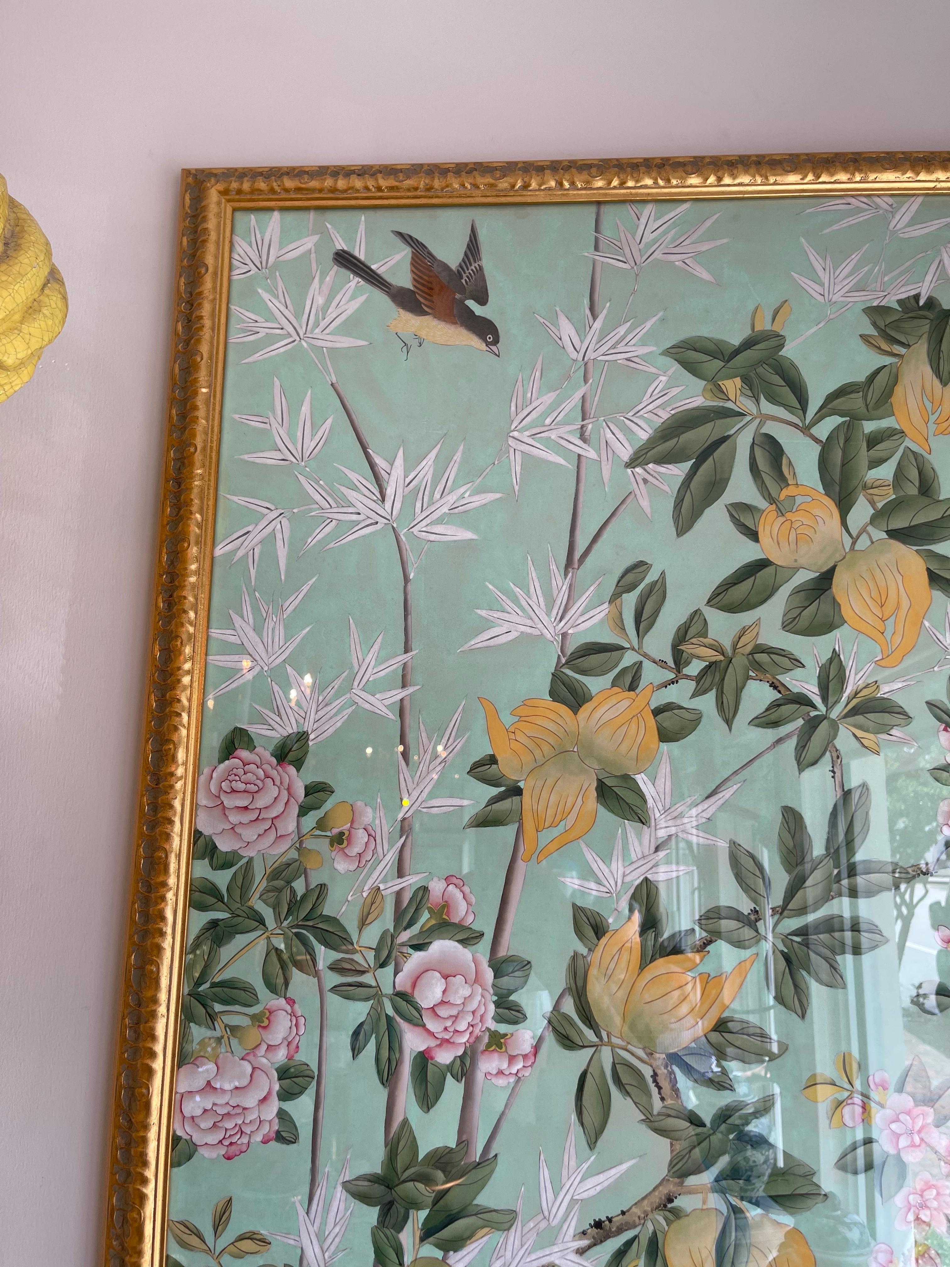 Pair of Chinoiserie Panels with Birds & Flora 8