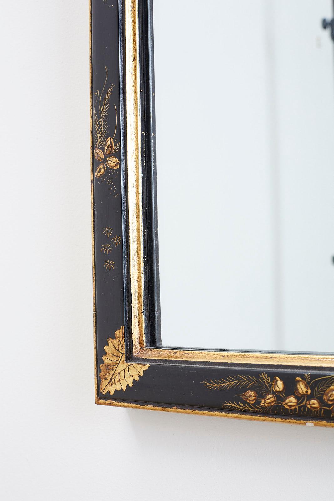 Pair of Chinoiserie Queen Anne Style Parcel-Gilt Mirrors 2