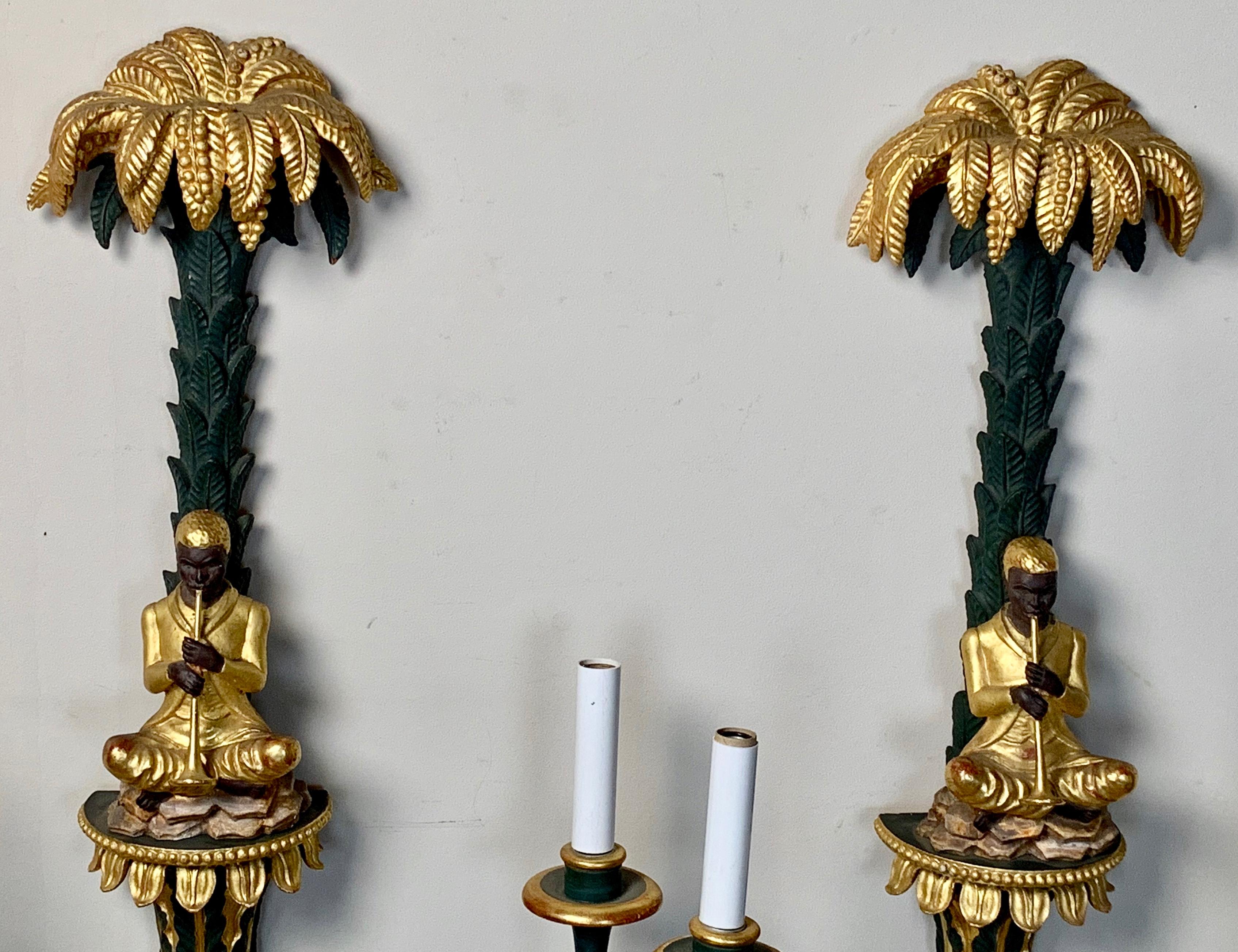 20th Century Pair of Chinoiserie Sconces