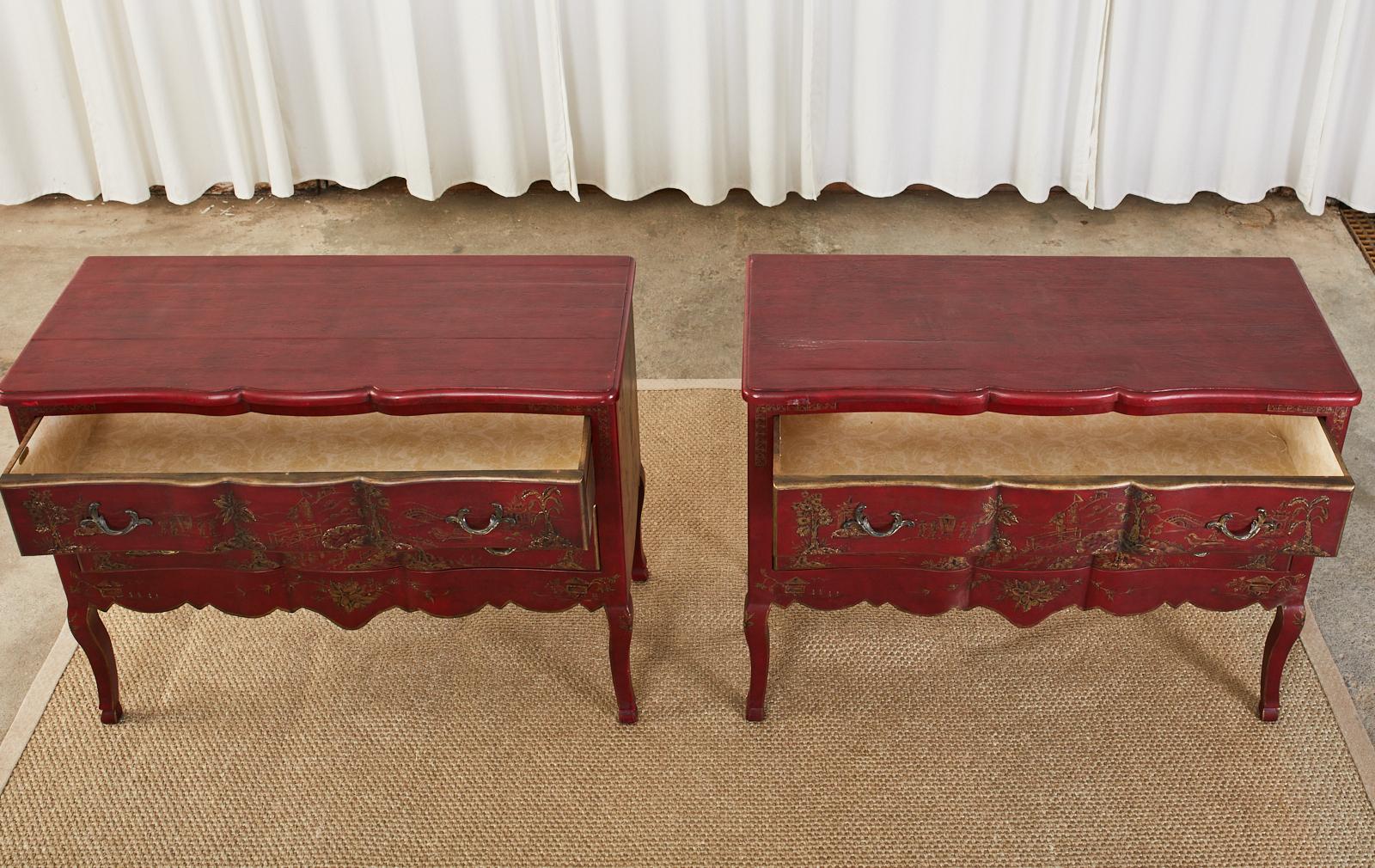 Pair of Chinoiserie Style Lacquered Chests by Amy Howard 6