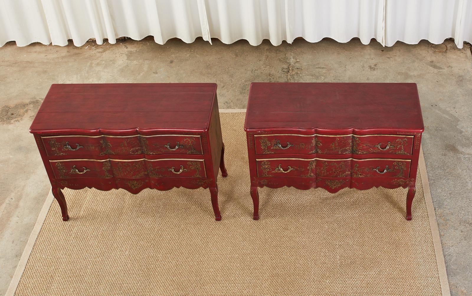 American Pair of Chinoiserie Style Lacquered Chests by Amy Howard