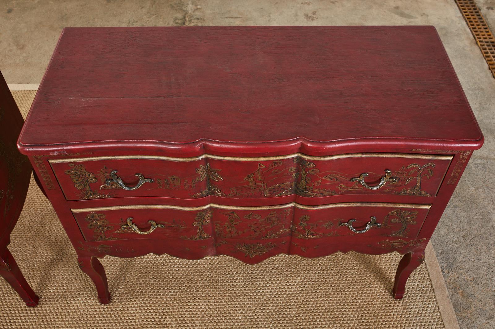 Pair of Chinoiserie Style Lacquered Chests by Amy Howard In Good Condition In Rio Vista, CA