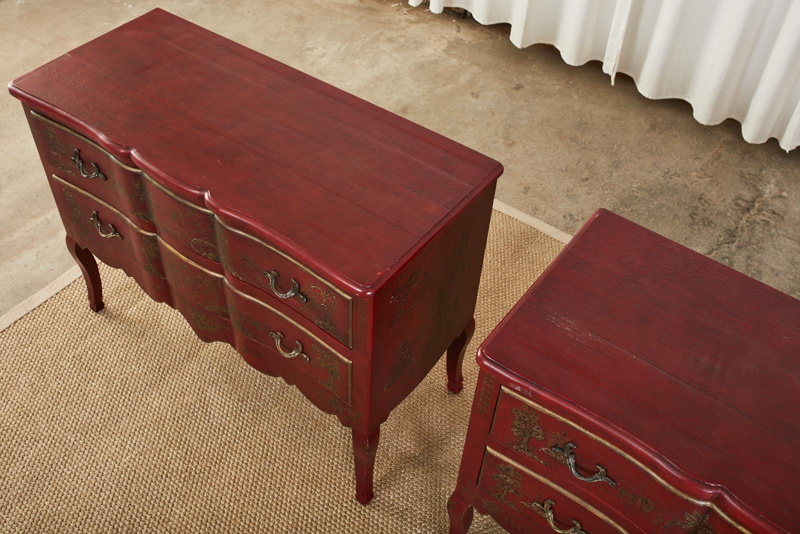 Pair of Chinoiserie Style Lacquered Chests by Amy Howard 1