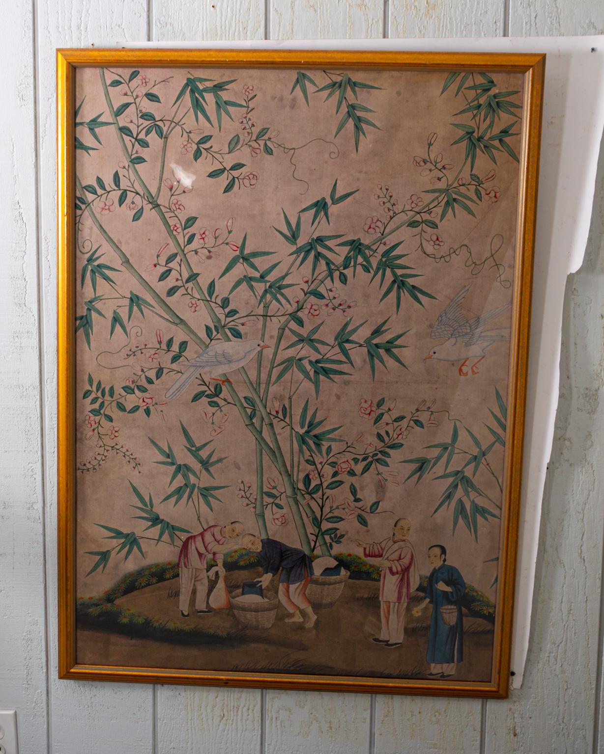 Pair of Chinoiserie Style Panels In Good Condition In Stamford, CT
