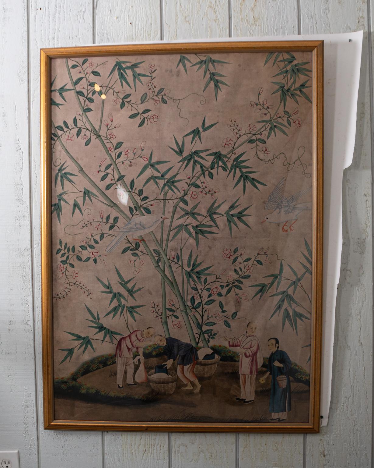 20th Century Pair of Chinoiserie Style Panels