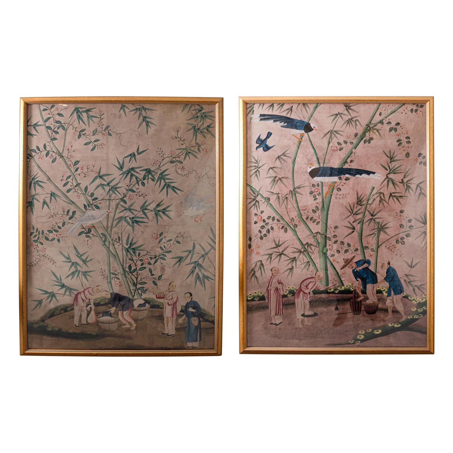 Pair of Chinoiserie Style Panels