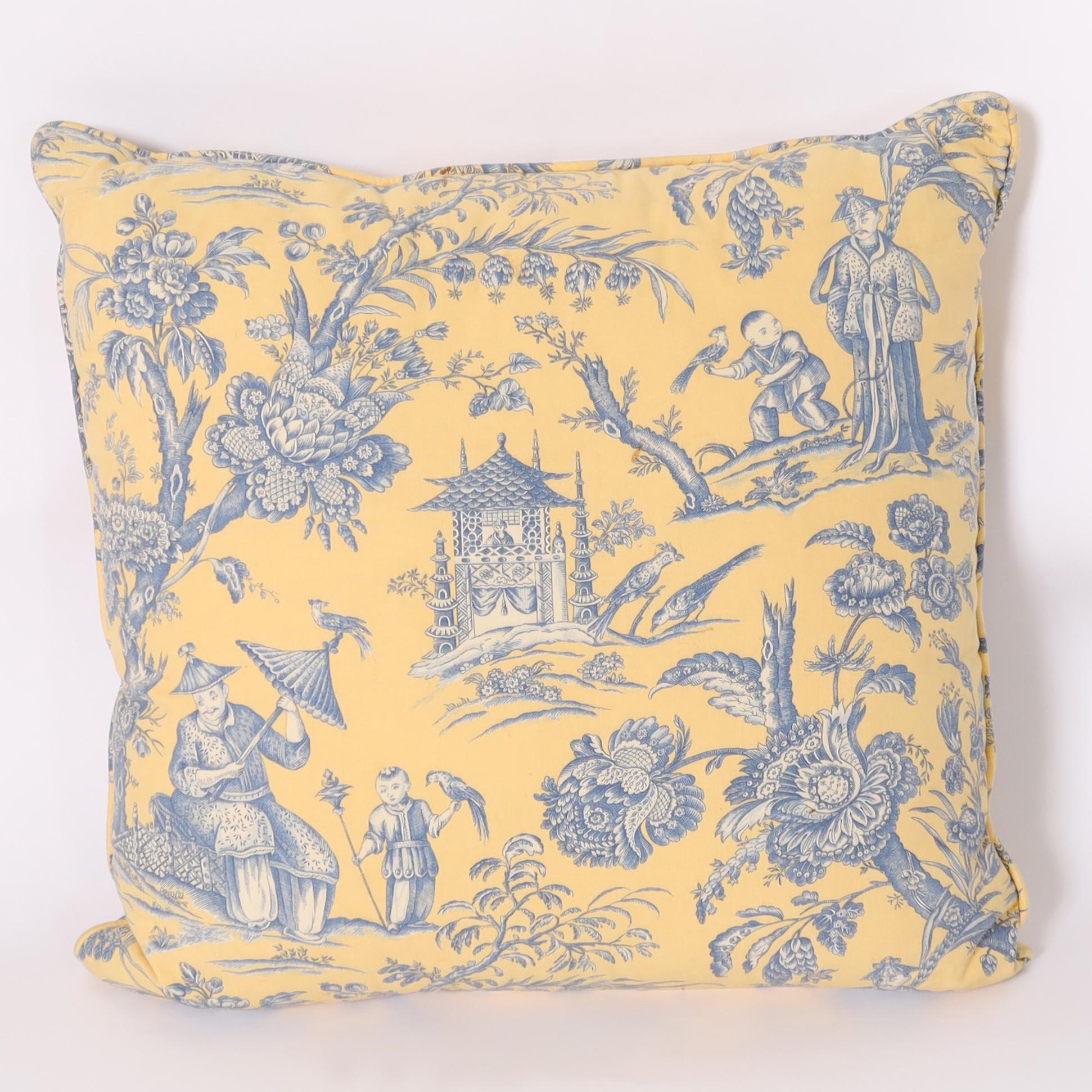 XXI secolo e contemporaneo Coppia di cuscini in stile Chinoiserie, prezzo individuale in vendita