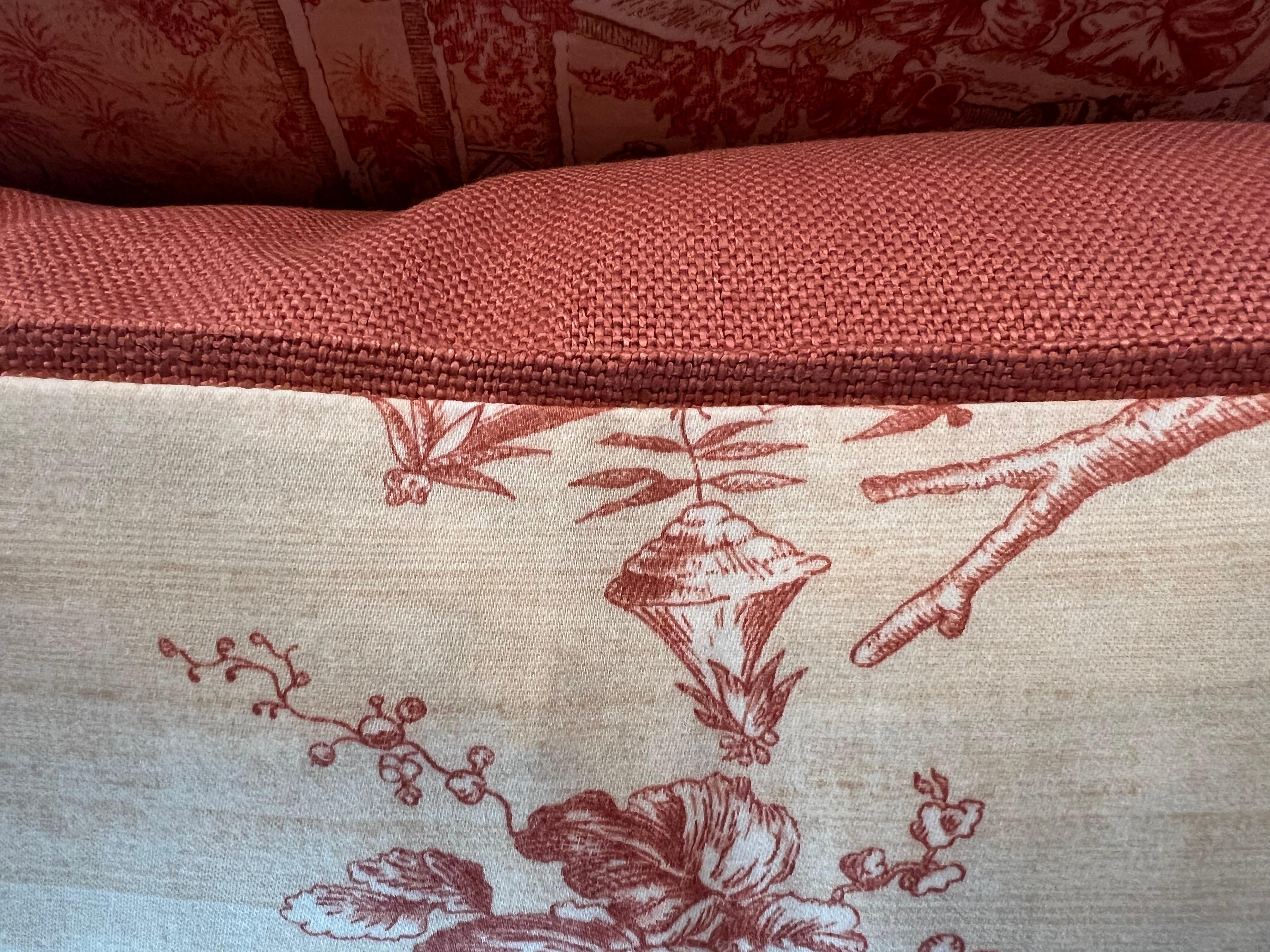 Cotton Pair of Chinoiserie Style Pindler & Pindler Textile Pillows For Sale