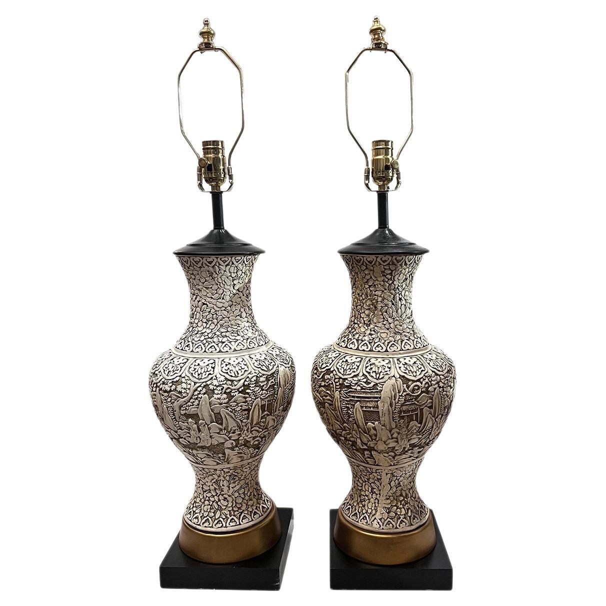 Pair of Chinoiserie Table Lamps For Sale