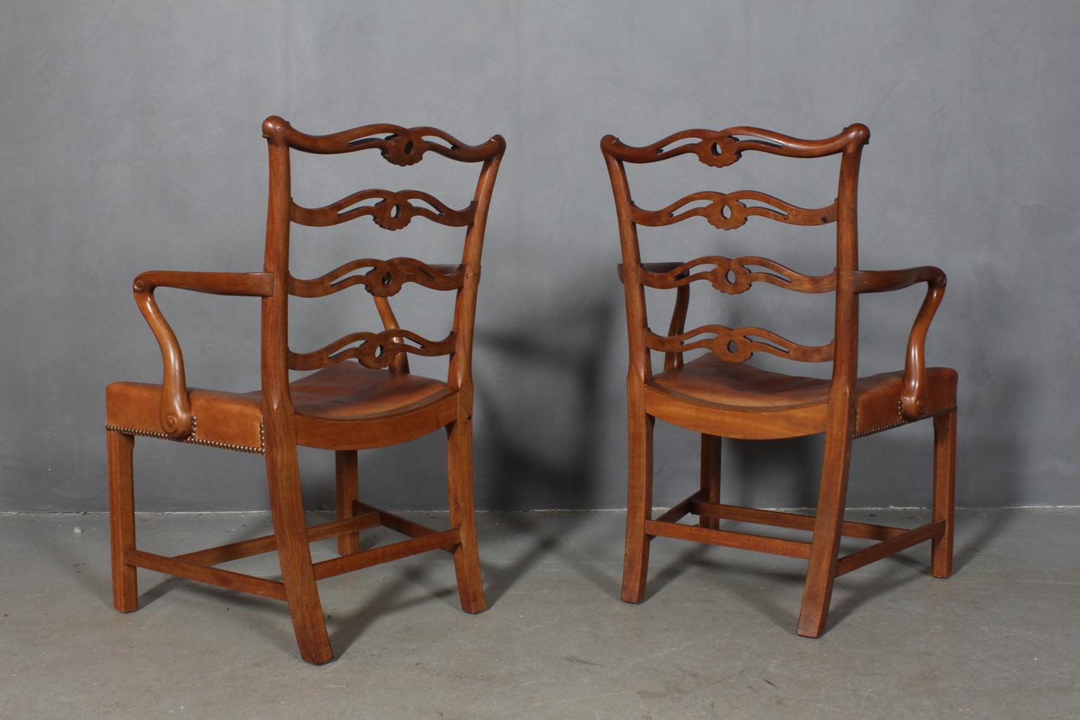 Pair of Chippendale Armchairs 2
