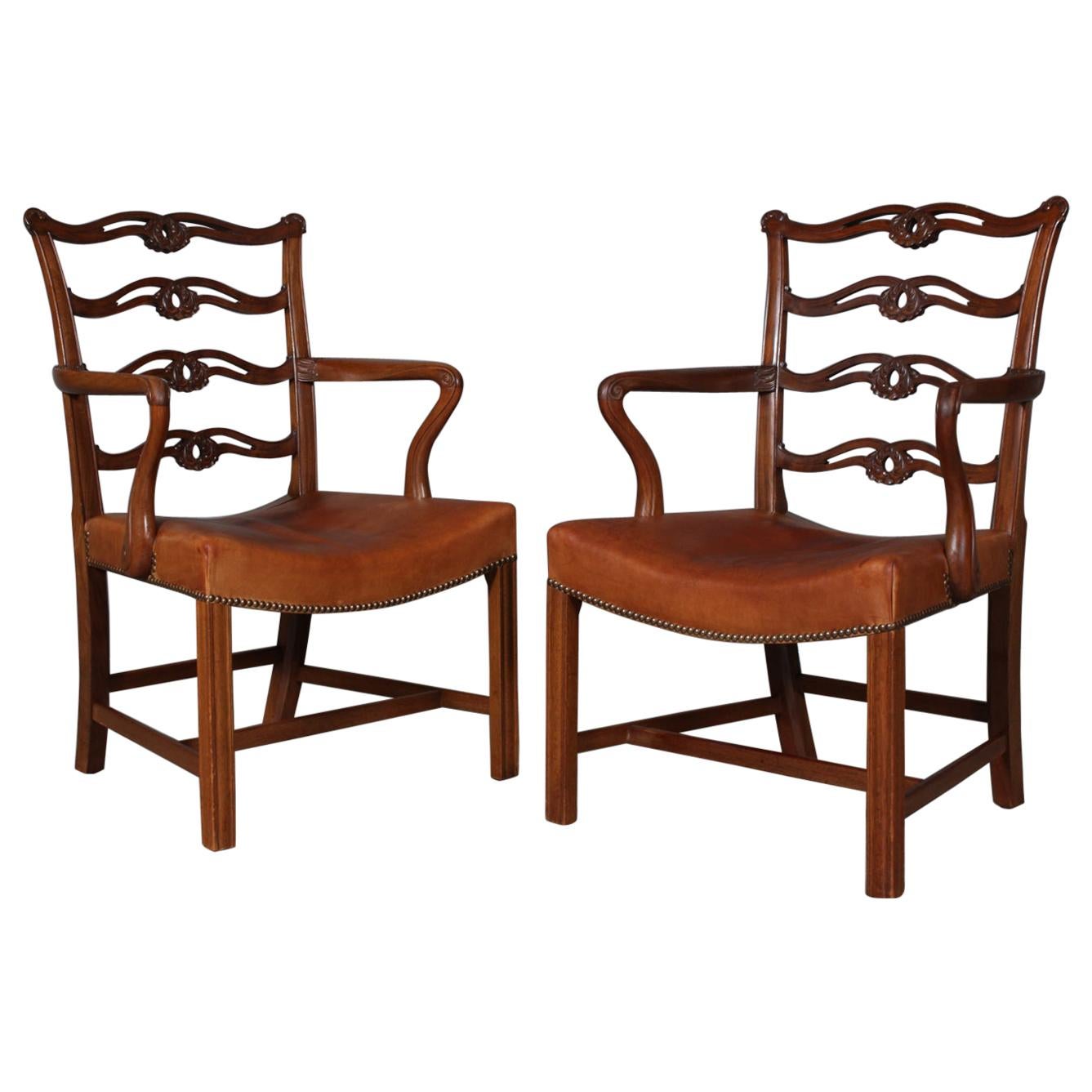 Pair of Chippendale Armchairs