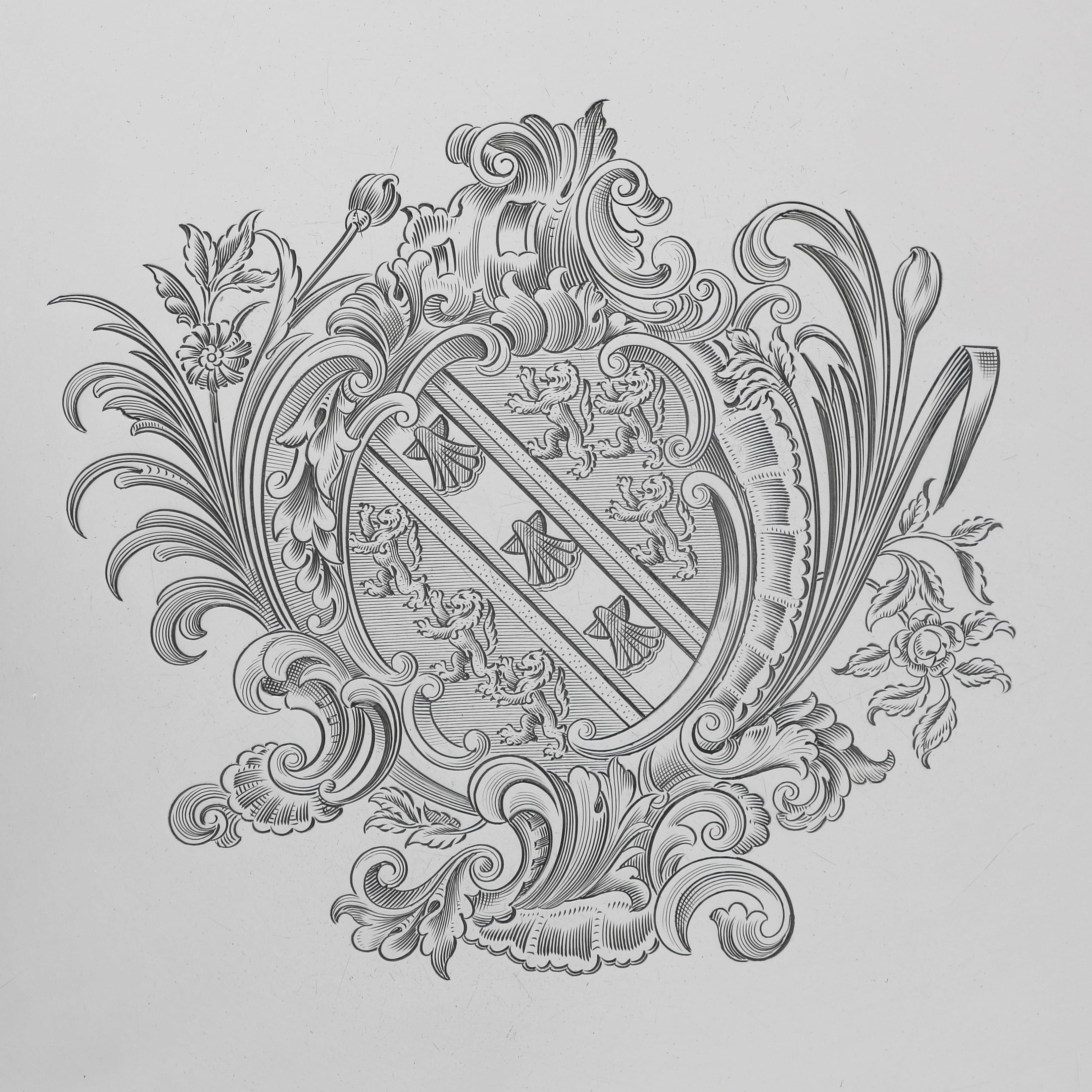 Paar Salben aus Sterlingsilber mit Chippendale-Rand - 90 Feinunzen - 1939 im Zustand „Gut“ im Angebot in London, London