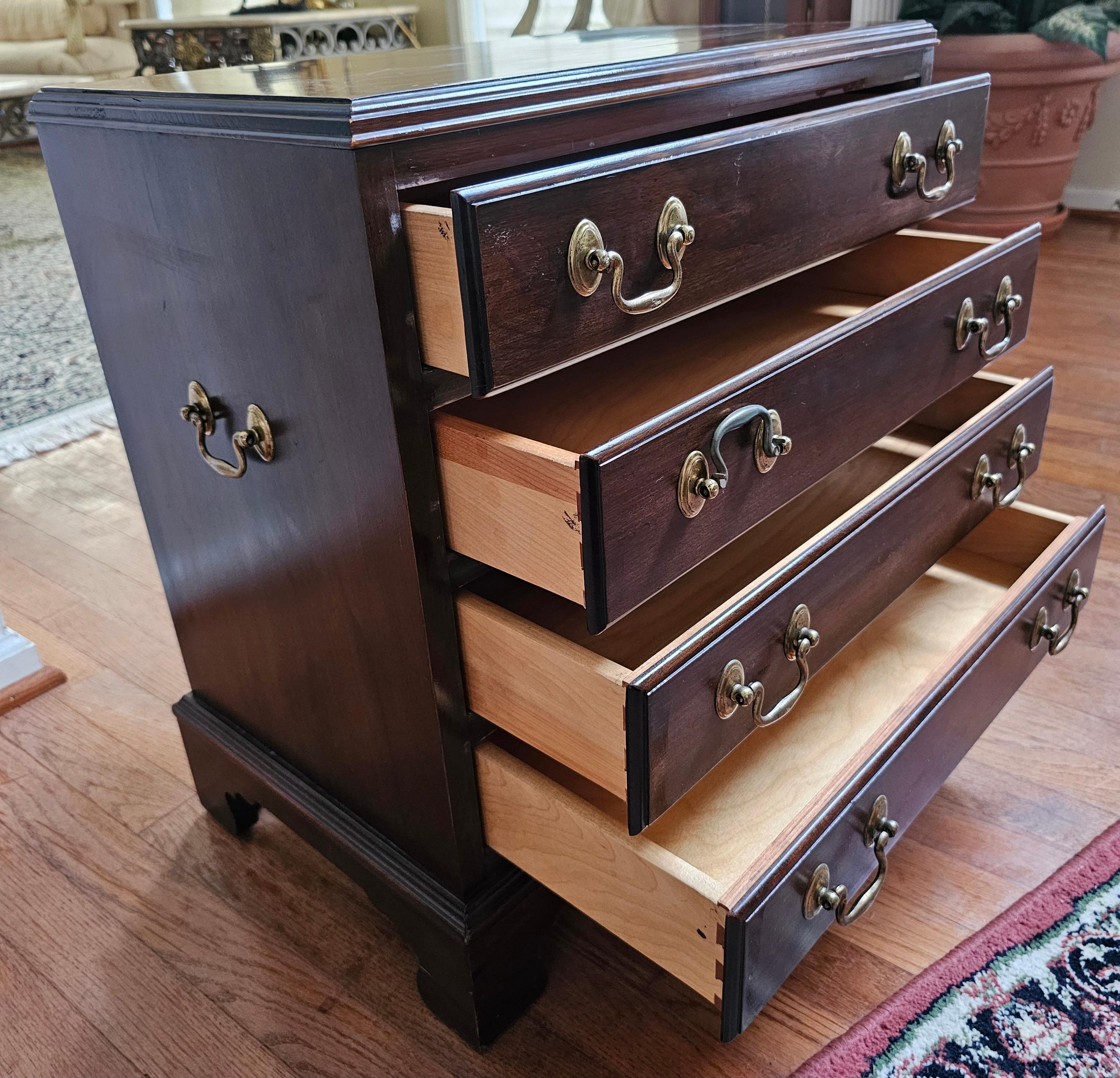 Pair of Chippendale Cherry Small Chest of Drawers / Nightstands For Sale 2