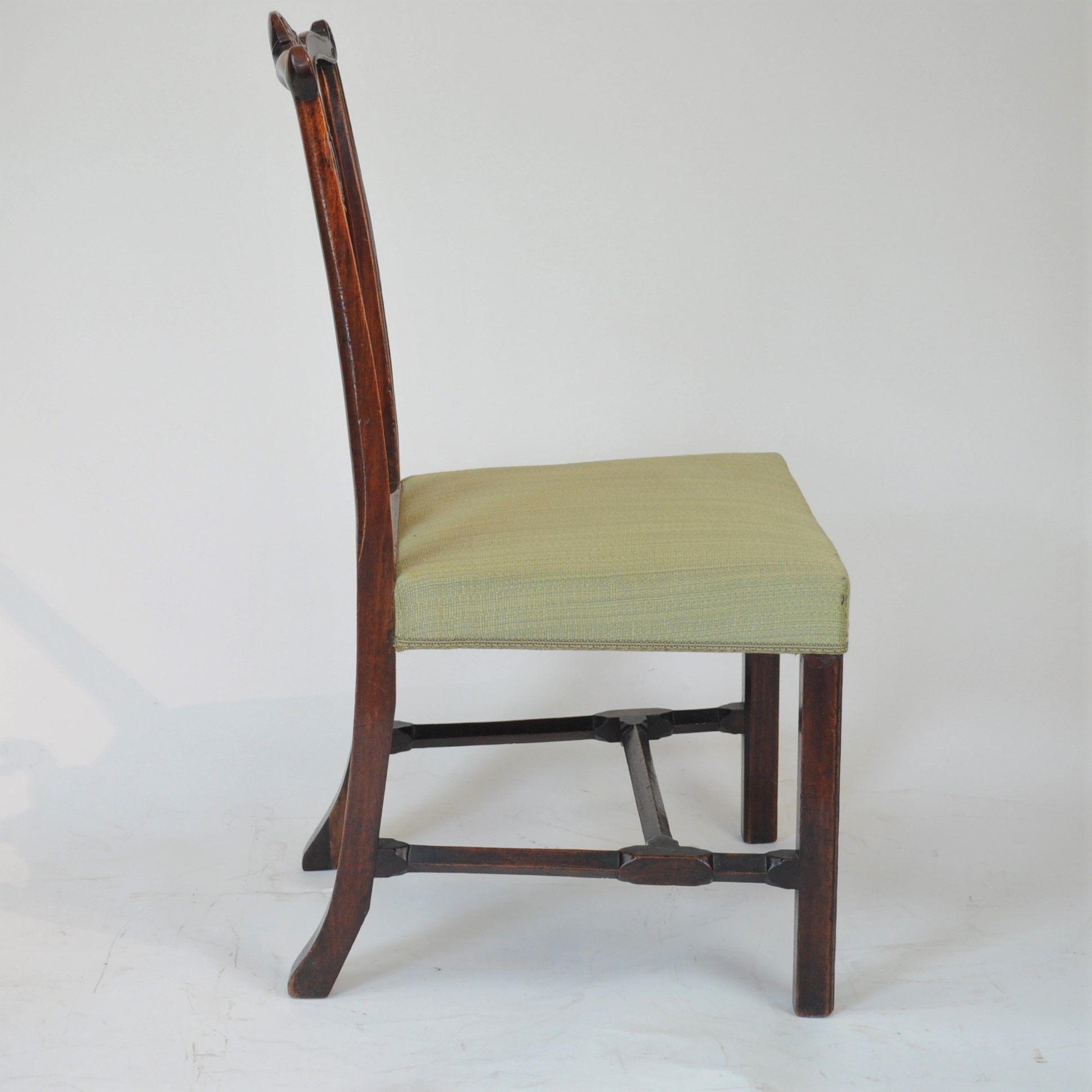 English Pair of Chippendale Inspired Mahogany Side Chairs