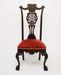 Pair of Chippendale Mahogany High Back Chairs