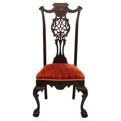 Antique Pair of Chippendale Mahogany High Back Chairs