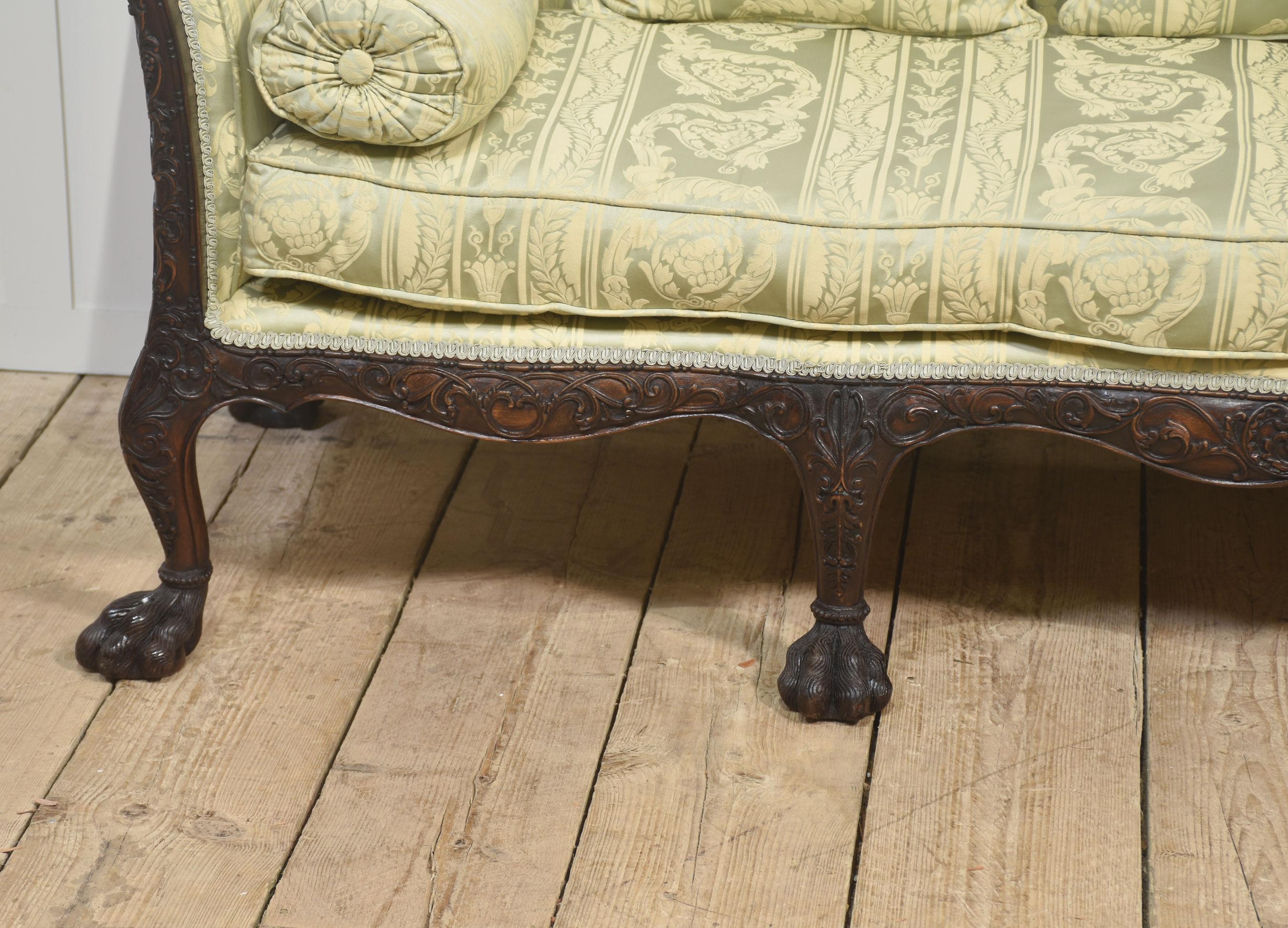 Pair of Chippendale revival settees For Sale 12